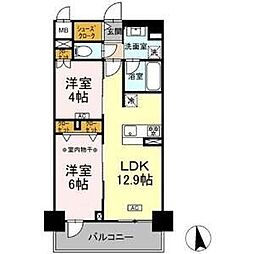 JR東海道本線 名古屋駅 徒歩7分の賃貸マンション 7階2LDKの間取り