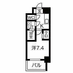名古屋市営東山線 亀島駅 徒歩5分の賃貸マンション 9階1Kの間取り