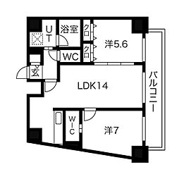 JR中央本線 鶴舞駅 徒歩11分の賃貸マンション 3階2LDKの間取り