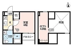 TEODORA浅間町 1階1Kの間取り