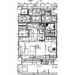 名古屋市営東山線 亀島駅 徒歩3分の賃貸マンション 13階ワンルームの間取り