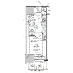 名古屋市営鶴舞線 浅間町駅 徒歩5分の賃貸マンション 4階1Kの間取り