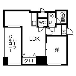 名古屋市営東山線 新栄町駅 徒歩7分の賃貸マンション 3階1LDKの間取り