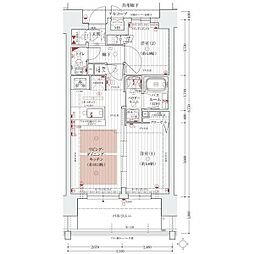 名古屋市営東山線 亀島駅 徒歩6分の賃貸マンション 8階2LDKの間取り