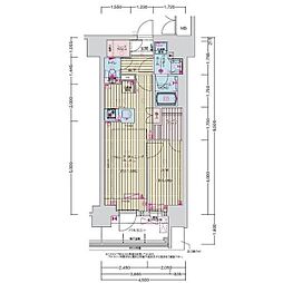 名古屋市営桜通線 丸の内駅 徒歩8分の賃貸マンション 13階1LDKの間取り