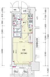 名古屋市営鶴舞線 上前津駅 徒歩5分の賃貸マンション 6階1Kの間取り