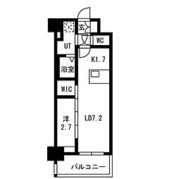 名古屋臨海高速あおなみ線 ささしまライブ駅 徒歩12分の賃貸マンション 4階1LDKの間取り