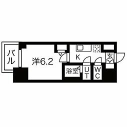 名古屋市営鶴舞線 浅間町駅 徒歩8分の賃貸マンション 9階1Kの間取り