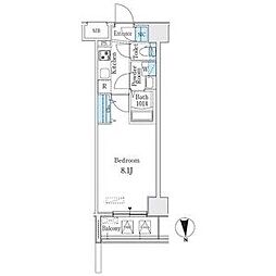 JR東海道本線 名古屋駅 徒歩10分の賃貸マンション 4階1Kの間取り
