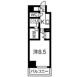 名鉄名古屋本線 名鉄名古屋駅 徒歩12分の賃貸マンション 14階1Kの間取り