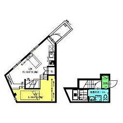 名鉄名古屋本線 東枇杷島駅 徒歩2分の賃貸アパート 2階ワンルームの間取り