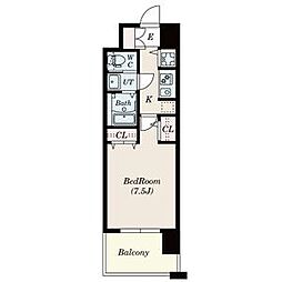 名古屋市営名城線 黒川駅 徒歩3分の賃貸マンション 7階1Kの間取り