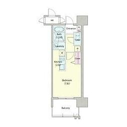 名古屋市営鶴舞線 大須観音駅 徒歩2分の賃貸マンション 11階ワンルームの間取り