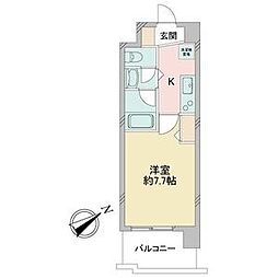 名古屋市営東山線 新栄町駅 徒歩6分の賃貸マンション 5階1Kの間取り