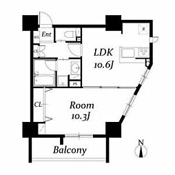 名古屋市営名城線 黒川駅 徒歩2分の賃貸マンション 12階1LDKの間取り