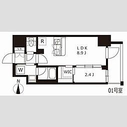 名古屋市営東山線 新栄町駅 徒歩10分の賃貸マンション 2階1LDKの間取り