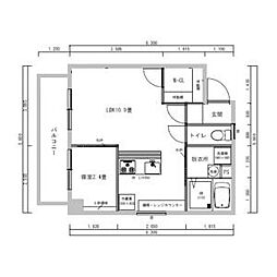 アーバンポイント富士見 9階1LDKの間取り
