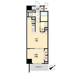 JR中央本線 鶴舞駅 徒歩9分の賃貸マンション 5階1LDKの間取り