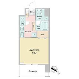 名鉄名古屋本線 栄生駅 徒歩2分の賃貸マンション 7階1Kの間取り