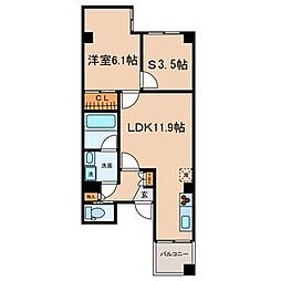 名古屋市営桜通線 久屋大通駅 徒歩7分の賃貸アパート 3階2LDKの間取り