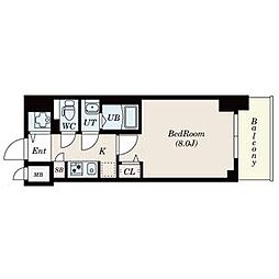 名古屋市営東山線 新栄町駅 徒歩8分の賃貸マンション 11階1Kの間取り
