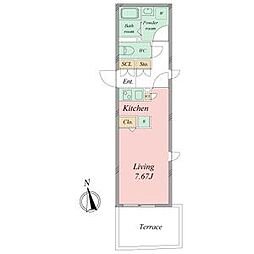 名古屋市営名城線 東別院駅 徒歩3分の賃貸マンション 5階ワンルームの間取り