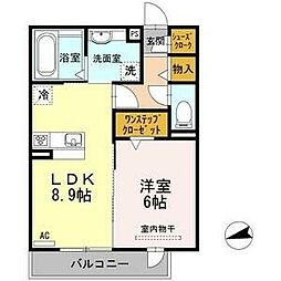 名古屋市営名城線 東別院駅 徒歩5分の賃貸アパート 3階1LDKの間取り