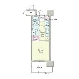 名古屋市営鶴舞線 大須観音駅 徒歩2分の賃貸マンション 5階1Kの間取り