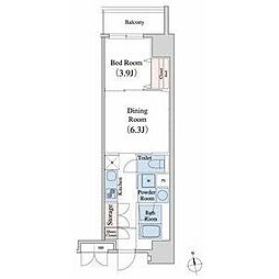 名古屋市営名城線 上前津駅 徒歩2分の賃貸マンション 9階1DKの間取り