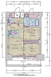 名古屋市営鶴舞線 上前津駅 徒歩4分の賃貸マンション 10階2LDKの間取り