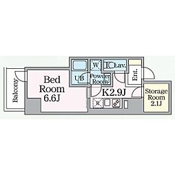 名古屋市営鶴舞線 大須観音駅 徒歩5分の賃貸マンション 9階1Kの間取り
