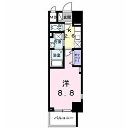 名古屋臨海高速あおなみ線 ささしまライブ駅 徒歩7分の賃貸マンション 6階1Kの間取り