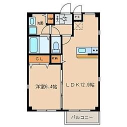 名古屋市営鶴舞線 浅間町駅 徒歩9分の賃貸アパート 2階1LDKの間取り