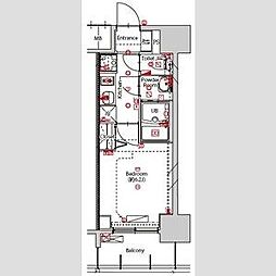 名古屋市営名城線 東別院駅 徒歩7分の賃貸マンション 2階1Kの間取り
