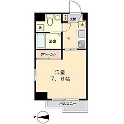 名古屋市営東山線 高畑駅 徒歩4分の賃貸マンション 2階1Kの間取り