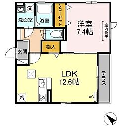 名古屋市営東山線 本陣駅 徒歩2分の賃貸アパート 1階1LDKの間取り