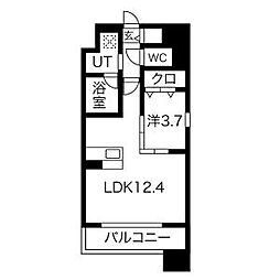JR中央本線 鶴舞駅 徒歩11分の賃貸マンション 4階1LDKの間取り