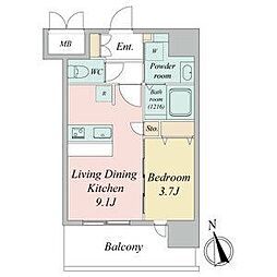 名古屋市営名城線 上前津駅 徒歩7分の賃貸マンション 11階1LDKの間取り