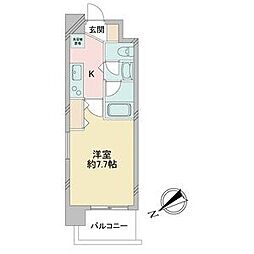 名古屋市営東山線 新栄町駅 徒歩6分の賃貸マンション 4階1Kの間取り