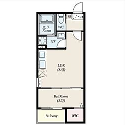 近鉄名古屋線 黄金駅 徒歩7分の賃貸アパート 3階1LDKの間取り
