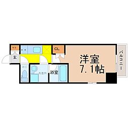 JR中央本線 大曽根駅 徒歩2分の賃貸マンション 8階1Kの間取り