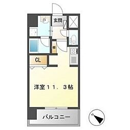 名鉄名古屋本線 栄生駅 徒歩2分の賃貸マンション 4階ワンルームの間取り