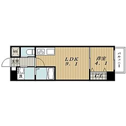 名古屋市営鶴舞線 大須観音駅 徒歩4分の賃貸マンション 4階1LDKの間取り