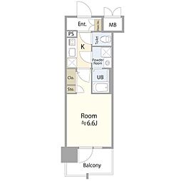 名古屋市営東山線 新栄町駅 徒歩5分の賃貸マンション 6階1Kの間取り