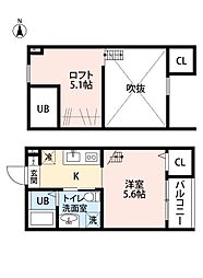 名古屋市営鶴舞線 庄内通駅 徒歩4分の賃貸アパート 1階1SKの間取り