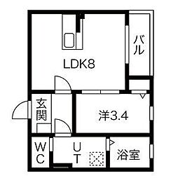 名古屋市営鶴舞線 庄内通駅 徒歩6分の賃貸アパート 3階1LDKの間取り