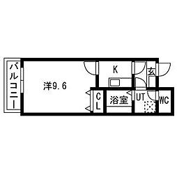 名古屋市営名城線 矢場町駅 徒歩9分の賃貸マンション 3階1Kの間取り