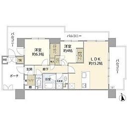 名古屋市営鶴舞線 上前津駅 徒歩3分の賃貸マンション 4階2LDKの間取り