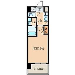 名古屋市営東山線 名古屋駅 徒歩7分の賃貸マンション 9階1Kの間取り