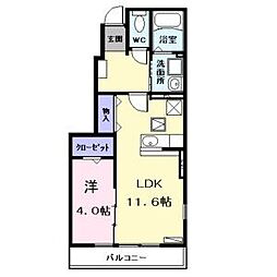 名古屋臨海高速あおなみ線 南荒子駅 徒歩18分の賃貸アパート 1階1LDKの間取り